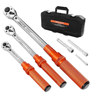 Click Torque Wrench Set, 3 Pieces, 1/4, 3/8, 1/2 Inch Drive, 10-170 lbf-ft, 5-45 lbf-ft, 20-240 lbf E415-DJSNLBS20240DG75HV0