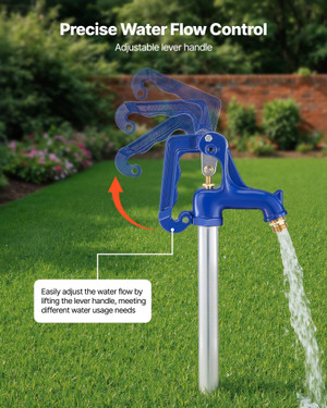 Frost Proof Yard Hydrant, 5.24FT Freeze-Proof Outdoor Faucet with 36" Bury Depth, 3/4" NPT Pipe Con E415-TYXFSLSGG36YP18G1001V0