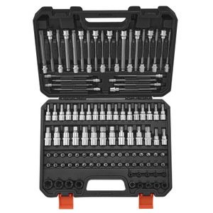 Bit Socket Set, 107-Piece SAE and Metric, Hex/Torx/External Torx/Tamper-Proof/Extra Long, S2 Alloy  E415-PTTT143812HEY11YMV0