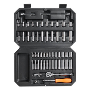 Socket Set, 1/4 Inch Drive Socket and Ratchet Set, 6-Point Socket Opening, 54 Pieces Tool Set SAE a E415-TTZTSB5514SAEZ9N5V0
