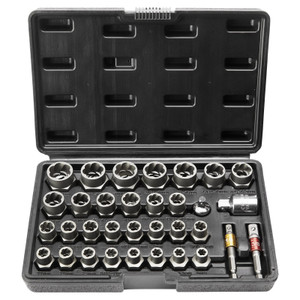 Bolt Extractor Set, 29-Piece Bolt and Nut Remover Set, 6mm to 10mm, 13/32" to 3/4", CR-MO Steel Ext E415-LMTQQ29JT000UIA3TV0