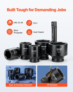 1 in Drive Impact Socket Set, 21 Piece, 6 Point Shallow Impact Sockets, SAE (1-5/8 in to 3-1/8 in), E415-CJTTTZCRVCZ2E7JZE001V0