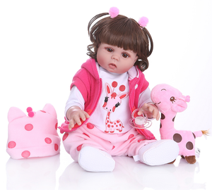 Curly hair 49CM Bebe Doll Reborn Toddler  Full Body Silicone Q119-CJWJWJYZ06564