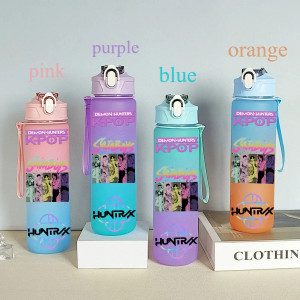 Color: light green, Size: 25cm - 750ML K-pop Demon Hunters HUNTR X Rumi Mira Zoey Jinu Celine Kpop  F640-12000050454824097