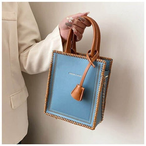American Popular Stitching Square Design Women Wholesale Handbag - Blue A392-fhbg0303