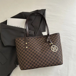 Color: Clear - 2025 New Large Capacity Women Bag M Check Pattern  Versatile Small Design Shoulder T F640-12000051615158678