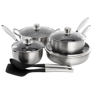 Gibson Home Elsenborn 10 Piece Hybrid Nonstick Stainless Steel Cookware Set D970-149176.10