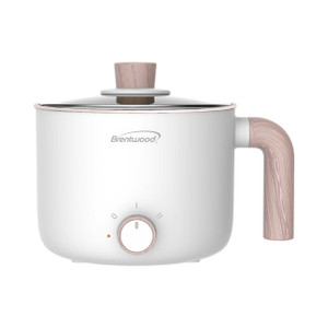 Brentwood 1.5Liter Multi-Function Electric Hot Pot Cooker in White with Ceramic Non-Stick Coating D970-HP-3170W