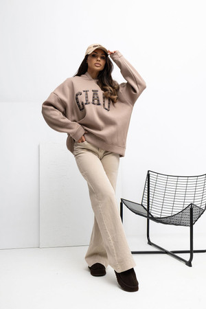 beige - Sweatshirt model 222574 Rue Paris U704-222574