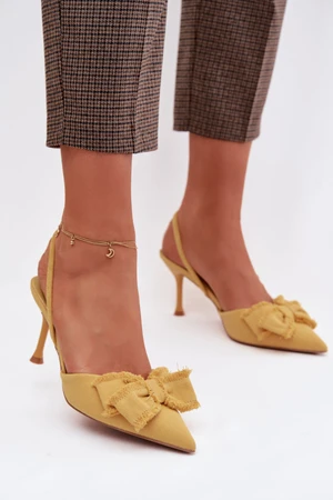 yellow - Heel sandals model 224471 Step in style U704-224471
