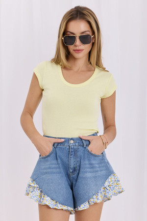 yellow - T-shirt model 228325 Rue Paris U704-228325