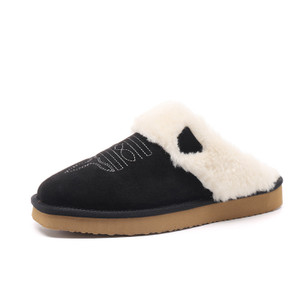 Color: Black, Size: 13 - AutumnWinter Warm Cotton And Fur All-in-One Home Slippers Q119-CJYD278717408HS