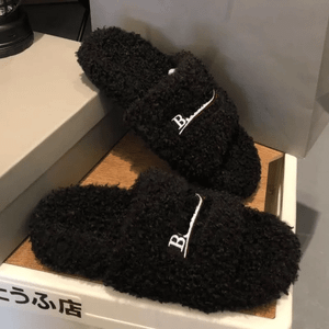 Color: #2 - Size: EUR37 - designer slides men platform sandals flat shoes ladies wool letters sanda Y829-1420575992041402432