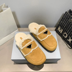 Color: 9 - Size: women us 9.5=uk 7=eur 41 - Women Winter Wool Slippers Thick Bottom Faux Fur Furry  Y829-1073768227080814703