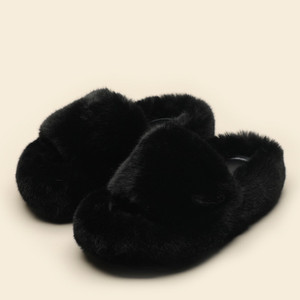 Color: Black, Size: 35 - Heart-shaped Thick Bottom Fluffy Slippers Women's Outer Wear New Autumn An Q119-CJYD255563102BY