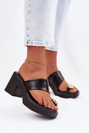 black - Heeled sandals model 225375 Step in style U704-225375