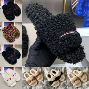 Color: Color 1 - Size: EUR 35 - Furry Sandals Slides fur slides slippers designer slippers mens sli Y829-1449236476306071552