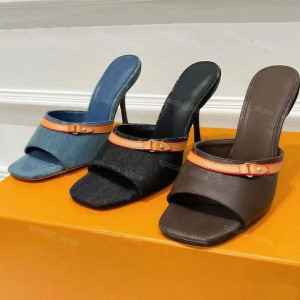 Color: #6 - Size: EUR 39 - Designer Sandals Medium Heels Slides Women Shoes Luxury Sandals Mules Dr Y829-1415401124816486421