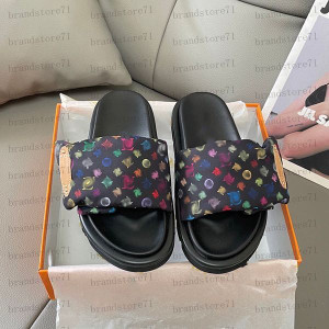 Color: White - Size: US10 - 25s Ladies Thick Heeled Sandals Slippers Designer Lambskin Sliders Outd Y829-1363244311248146471