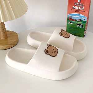 Color: White, style: Little bear-38or39, Shoe size:  - Slippers Female Summer Home Non-slip Bathroo Q119-CJNS122687802BY