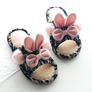 Color: Black, Size: 40to41 - Household Children'S Cotton And Linen Household Shoes Q119-CJNS111673103CX