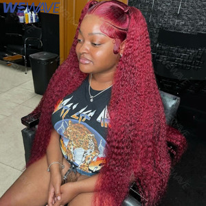 Color: T1B/613, Ships From: CHINA, Stretched Length: 34inches, Density: 180% - Red Curly Wigs 99J B F640-12000044764715625