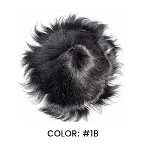 Toupee Color: 1b#, Toupee Density: 130%, Length: 8 inches, Ships From: CN, Toupee Size: 6x8, Toupee F640-12000035285633237