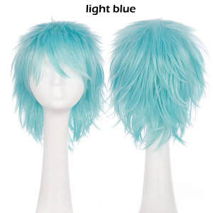 Color: Multi Color, Ships From: CHINA, Stretched Length: 8inches - S-noilite Synthetic Short Wig Bl F640-64619056268