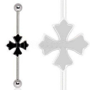 316L Industrial Barbell with Cross Patonce T575-S0671357497