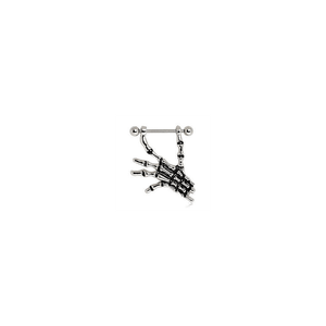 Nipple Ring with Skeleton Hand T575-S0671357199