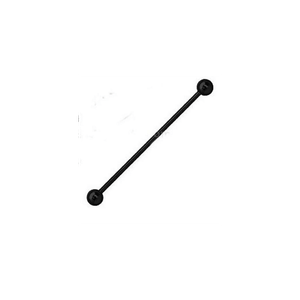 14g (1.6 mm) Black Titanium Anodized Industrial Barbell Earring T575-S0671356806