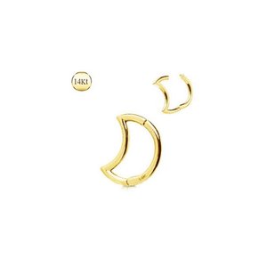 14Kt. Yellow Gold Crescent Moon Seamless Clicker Ring T575-S0671356265