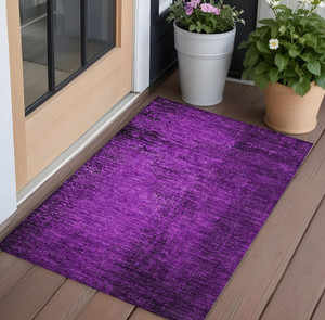 2' X 3' Purple Abstract Washable Non Skid Indoor Outdoor Area Rug N270-562722