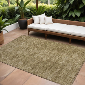8' X 10' Tan Abstract Washable Non Skid Indoor Outdoor Area Rug N270-563085