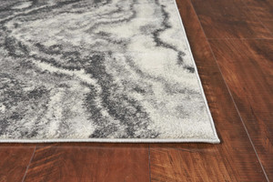 3' X 5' Ivory Grey Machine Woven Marble Indoor Area Rug N270-375602