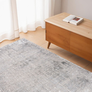 4' X 6' Gray and Beige Abstract Distressed Area Rug N270-558948