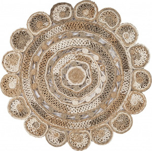 Daisy Geometric Multicolored Boutique Jute Rug N270-394220