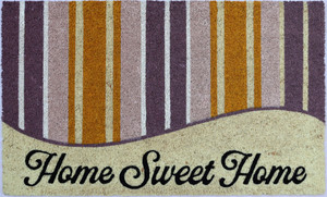 18" X 30" Beige and Black Coir Home Sweet Home Outdoor Door Mat N270-572251