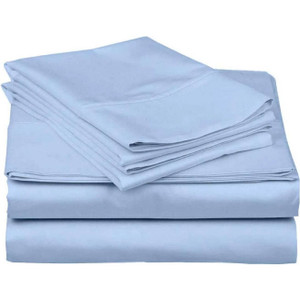 Queen Blue 100-Percent Egyptian Cotton 1000 Thread Count 4-Piece Sheet Set Q280-QNBLECS54538175