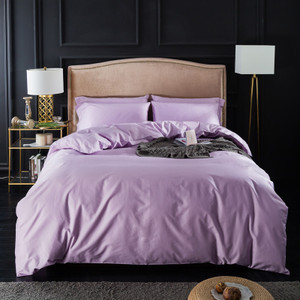 Flower Pattern: Crystal violet, Size: KING - Four-piece long-staple cotton solid color set Q119-CJJJJFCZ00082-Crystal violet-KING