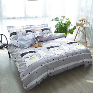 Color: Gray, Size: 180x220cm - Aloe cotton simple four-piece suit Q119-CJJJJFCZ00067-Gray-180x220cm