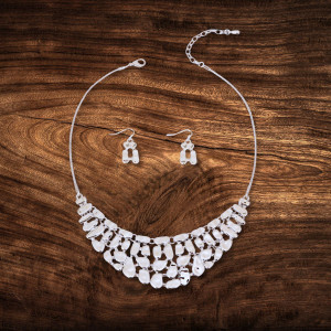 Silver Metal Link Collar Set T226-9485892485439