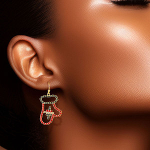 Cozy Cheer: Xmas Mitten Earrings for Festive Flair T226-9485590364479