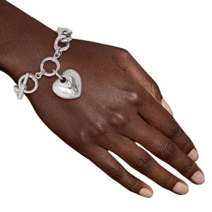 Silver Metal Heart Bracelet T226-9485562413375