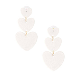 White Graduated Triple Earrings T226-9485568442687