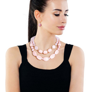 Light Pink Marbled Bead Set T226-9485534560575
