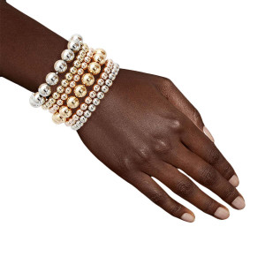 6 Pcs Mixed Metal Ball Bead Bracelets T226-9485636763967