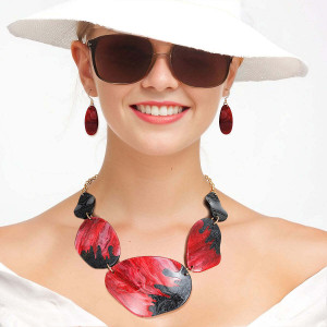 Dark Pink Black Dipped Necklace T226-9485490848063