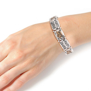Mixed Metal Happy Camper Engraved Bracelet T226-9485723140415