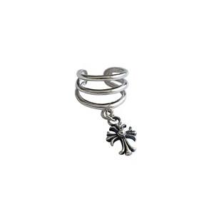 Elegant Triple Layers Cross Flower 925 Sterling Silver Non-Pierced Earring(Single) R866-HFH_536547771199